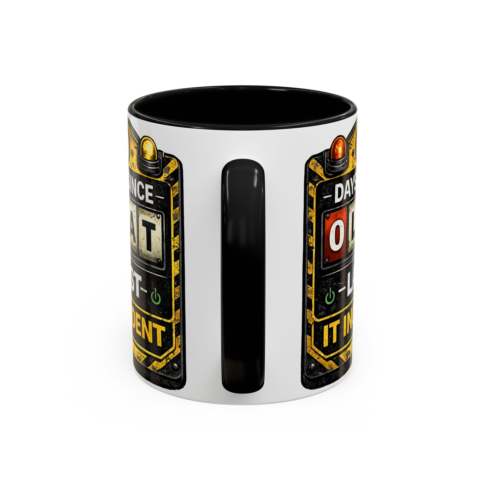 "0 Days Since Last IT Incident" IT Humor Accent Coffee Mug (11, 15oz)