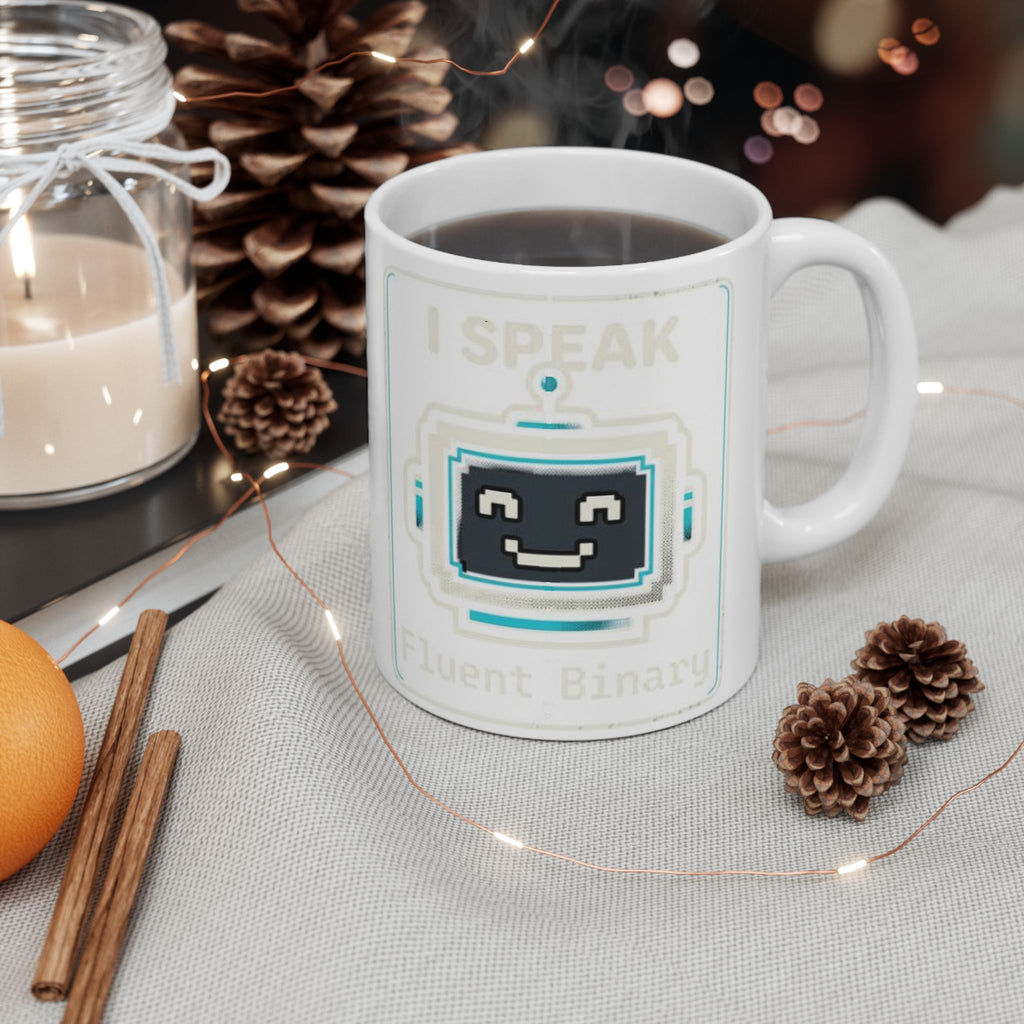 "I Speak Fluent Binary" Geek Humor Ceramic Mug, (11oz, 15oz)