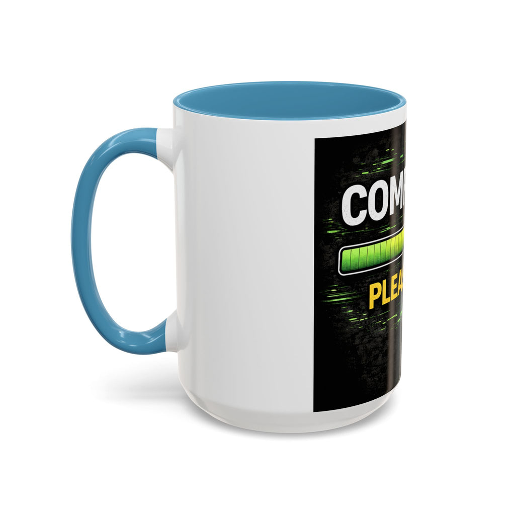 "Compiling, Please Wait" IT Humor Accent Coffee Mug (11, 15oz)