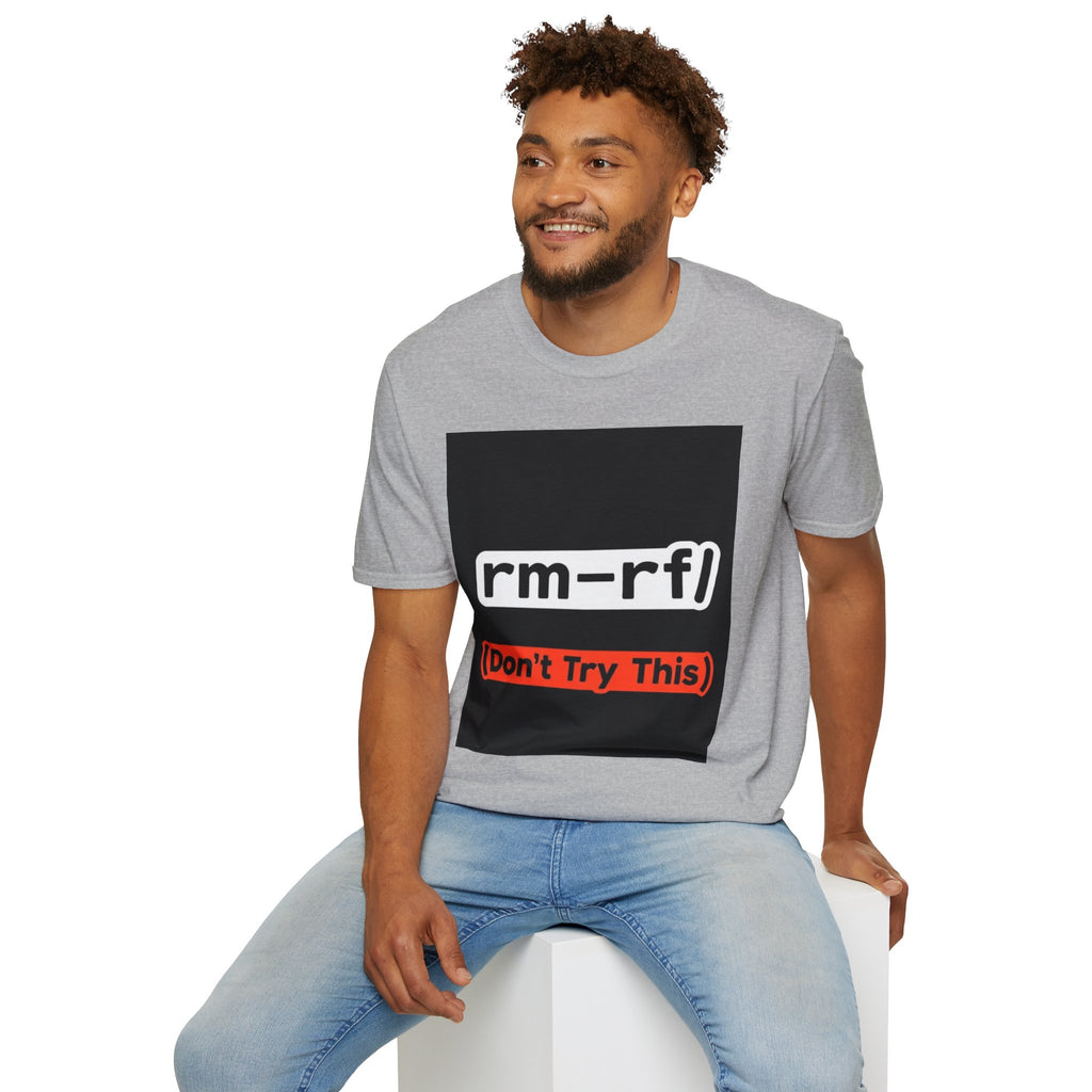 "rm -rf/ (Don't Try This)" Funny IT T-Shirt Hacker Tech Humor Command Tee