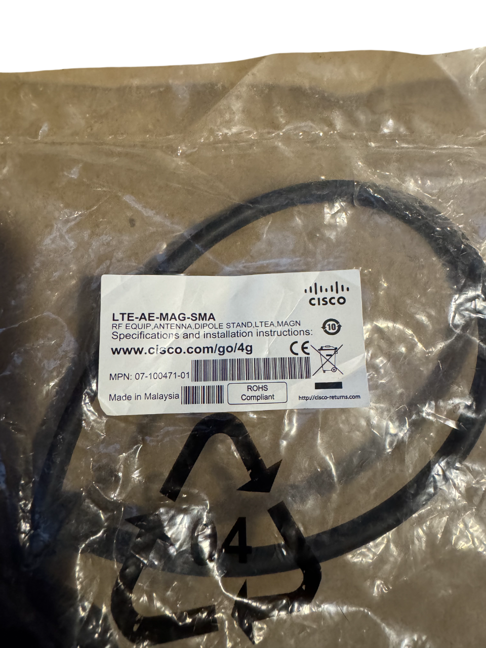 Cisco LTE-AE-MAG-SMA 07-100471-01 LTE Antenna Magnetic Mount SMA New