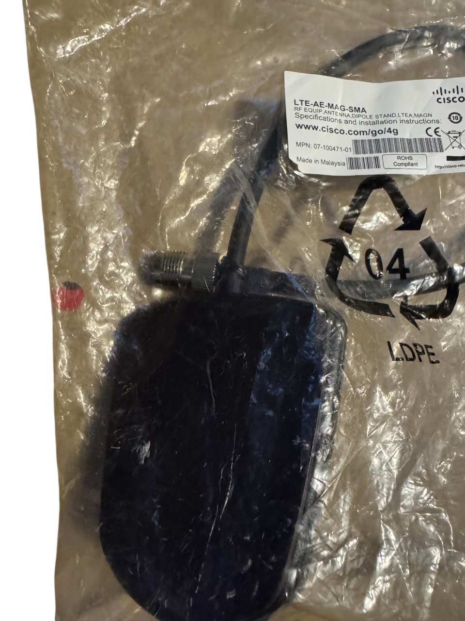 Cisco LTE-AE-MAG-SMA 07-100471-01 LTE Antenna Magnetic Mount SMA New