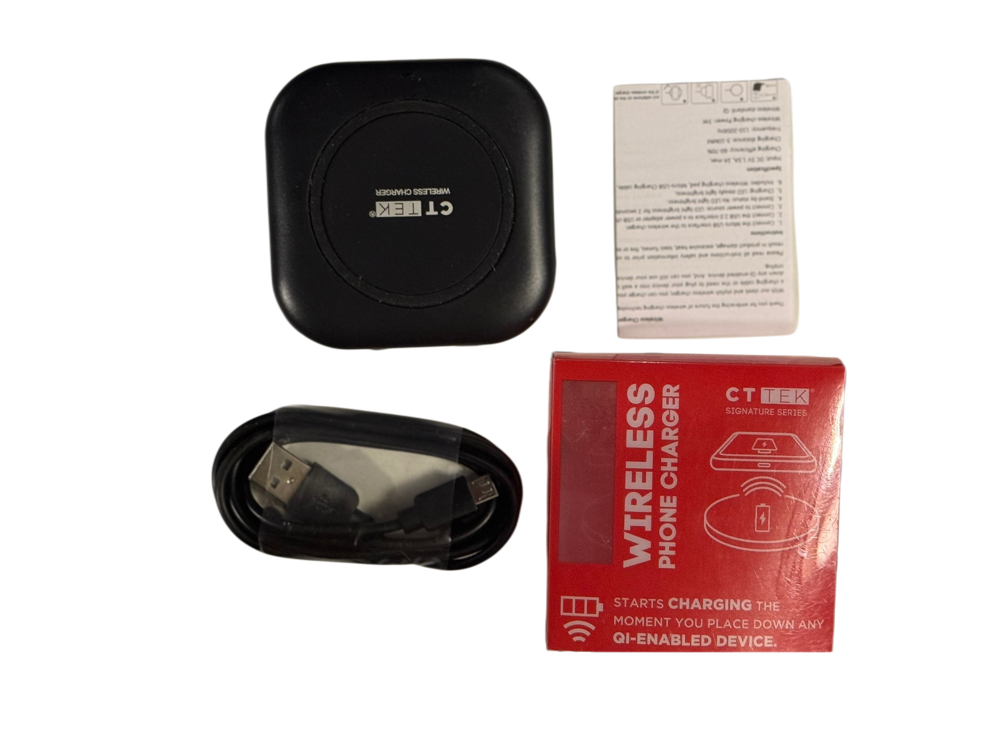 Share CT TEK Wireless Phone Charger BEBQ020 Qi Fast Charging Pad Black NEW