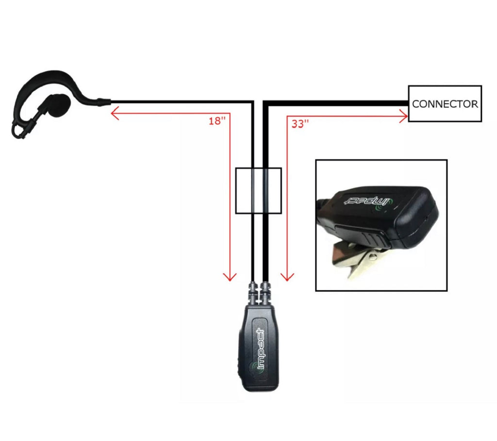 Impact EH-1 Ear Hook Gold Series Ear Option Snaptight Connector