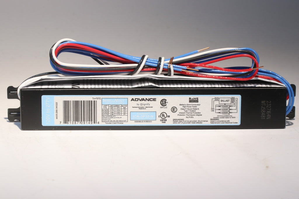 Philips Advance ICN-3P32-N Electronic Ballast | 120-277V F32T8 Lamp (3/4 Lamp)