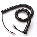 7ft Telephone Handset Cord Curly Coil Cable RJ22 4P4C Black Phone Cord