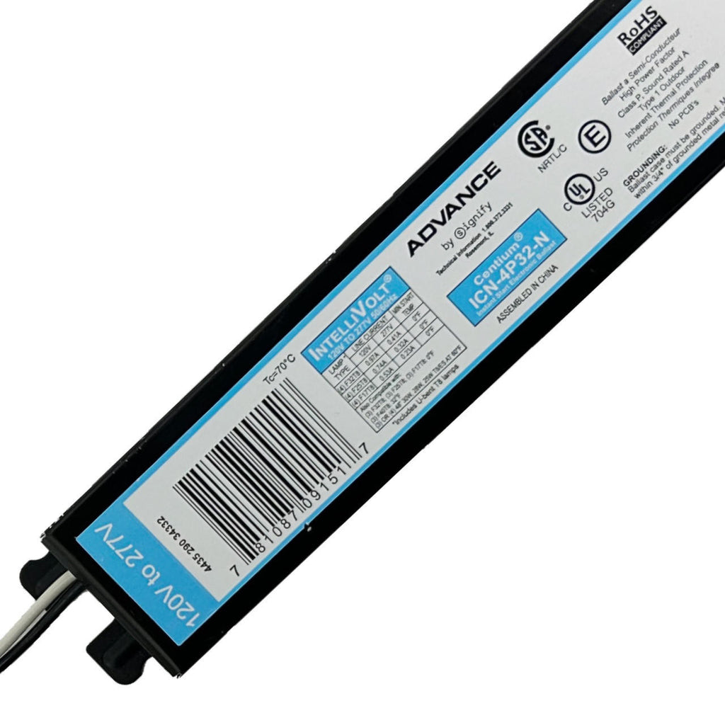 Philips Advance ICN-3P32-N Electronic Ballast | 120-277V F32T8 Lamp (3/4 Lamp)