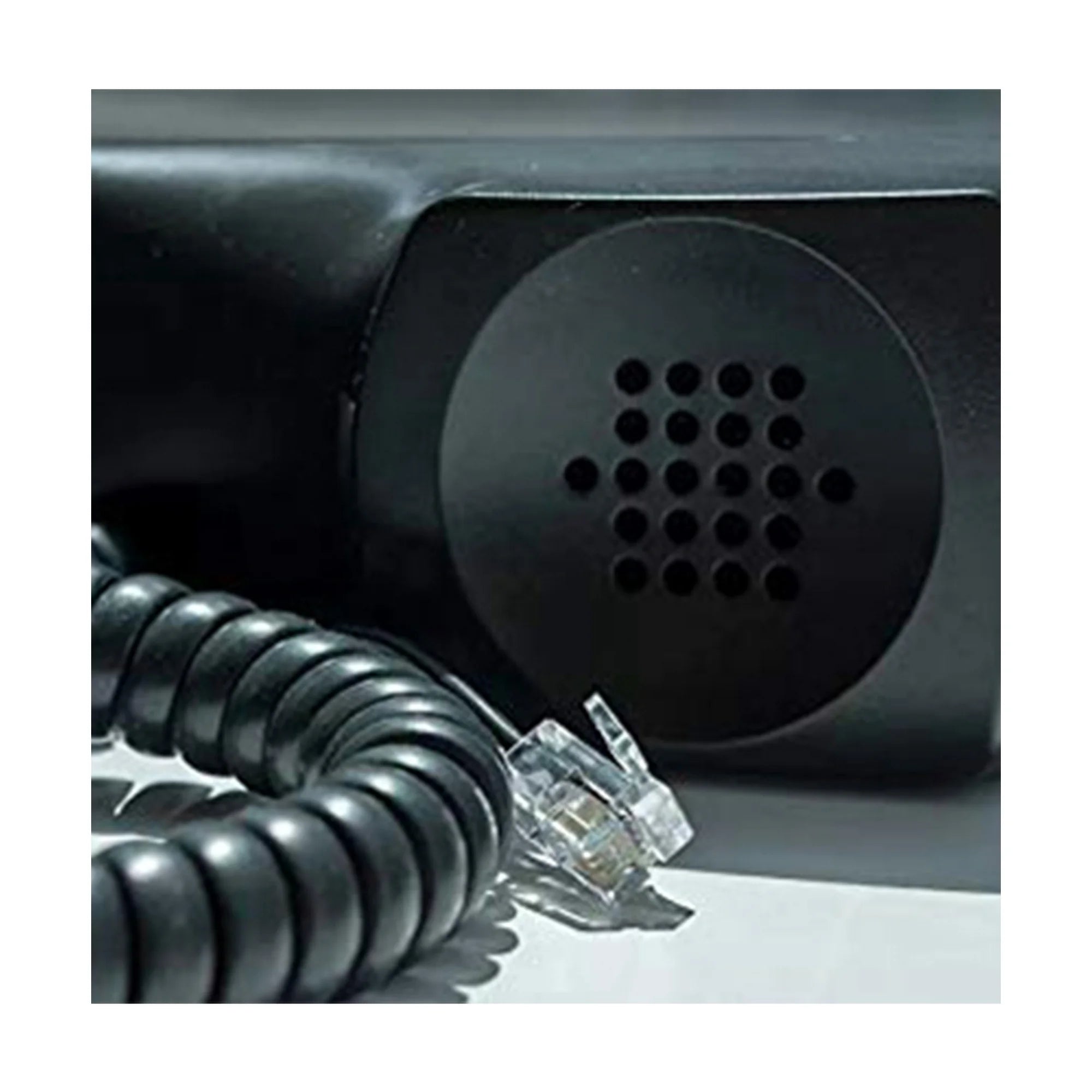 7ft Telephone Handset Cord Curly Coil Cable RJ22 4P4C Black Phone Cord