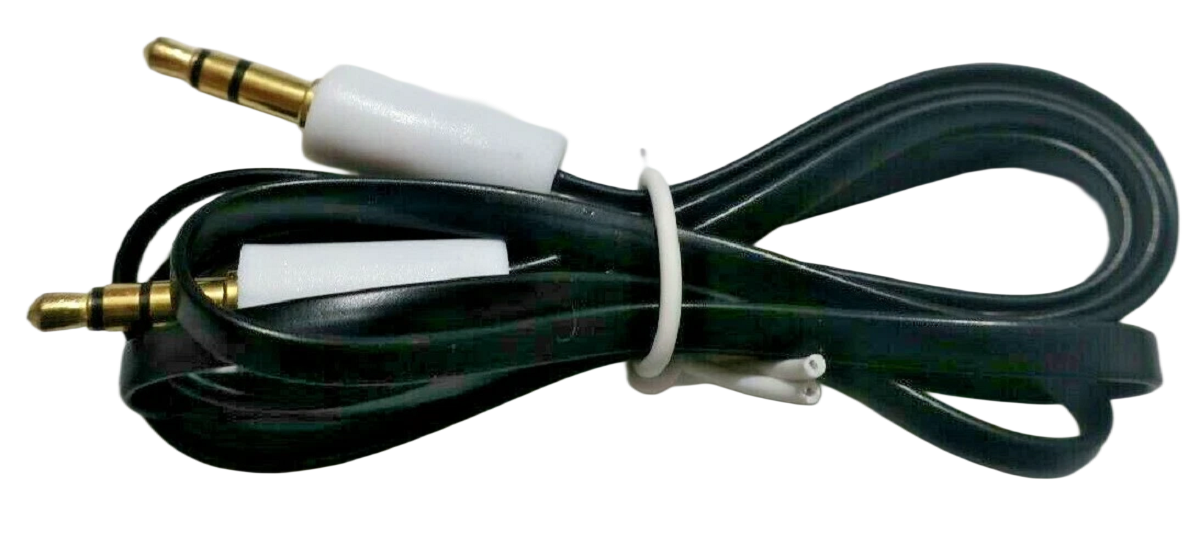 3.5mm AUX Cable 5ft Flat Stereo Audio Cord Tangle-Free Choose Color