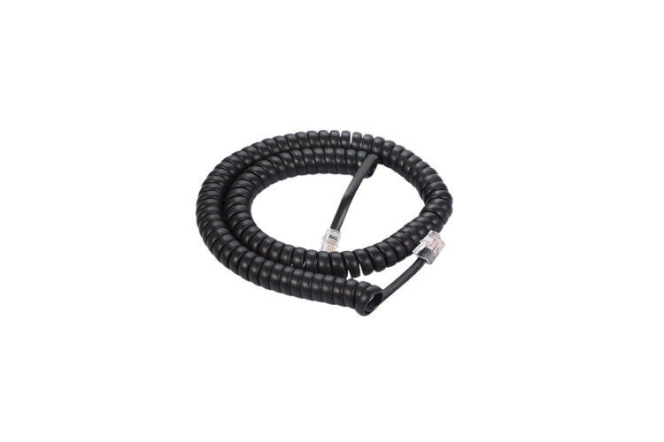 7ft Telephone Handset Cord Curly Coil Cable RJ22 4P4C Black Phone Cord