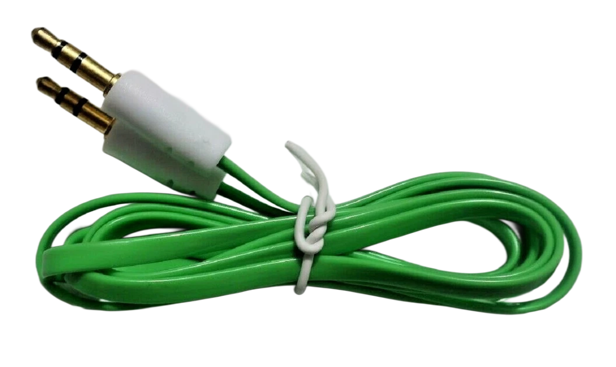 3.5mm AUX Cable 5ft Flat Stereo Audio Cord Tangle-Free Choose Color