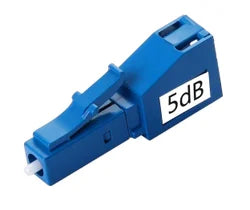 LC/UPC 5dB Fiber Optic Attenuator | Single Mode Build-Out Adapter Blue