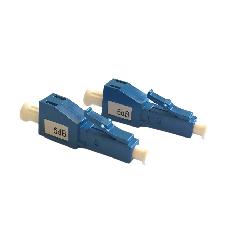 LC/UPC 5dB Fiber Optic Attenuator | Single Mode Build-Out Adapter Blue