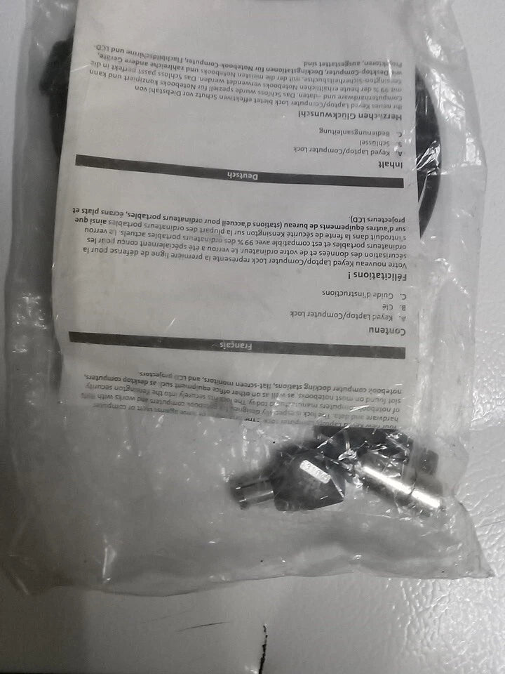 Kensington K67891US Laptop Computer Lock Pro Round Key T-Bar Lock, Black